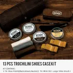 Shoe Polish Kit 13PC Shoe Shine Leather Boot Shoe Care Set Mink Oil Brushes and More for Gentle Care Cleaning