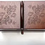 Wood 3 Tiers Sewing Storage Case, with 2 Drawers, 2 Compartment, Easy Carrying, DIY Sewing Tools for Home and Embroidery (Empty Box)