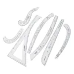 7Pcs Sewing Ruler, Tailor Set Clear High Accuracy Scale Acrylic French Rulers Fashion Pattern Design for Making Drafting Curve Dress Makers