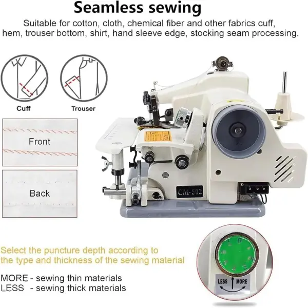 Portable Blind Stitch Sewing Machine 1200RPM with Foot Pedal, High Speed Electric Hemming Tool for Alterations, Adjustable Stitch Depth, Copper Motor, Compact Design for Home and Tailor Use