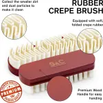 Crepe Suede Brush for Shoes, Furniture, Boots, Bags, Belts - Natural Suede Shoe Cleaner Made with Crepe Ribbon, Red Lotus Wood Handle - Nubuck Cleaner for Cleaning, Re-Fluffing & Lifting Nap