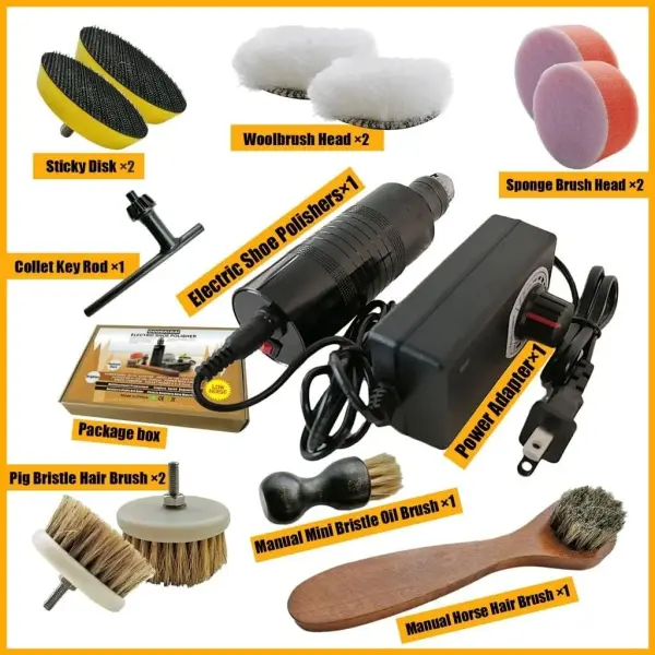 Shoe Brushes Adjustable Speed Electric Polisher Kit Clean Dust Leather Care Shine Set Polishing Boot