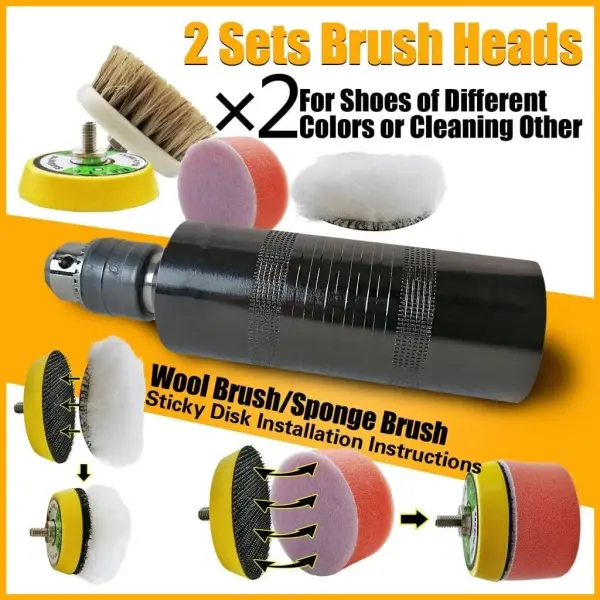 Shoe Brushes Adjustable Speed Electric Polisher Kit Clean Dust Leather Care Shine Set Polishing Boot