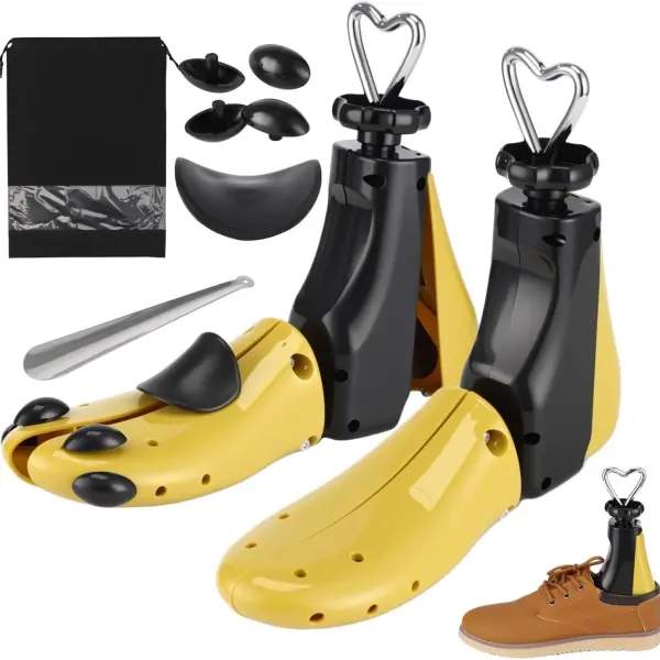 2 Pcs Shoe Stretcher Set for Wide Feet, Adjustable Width and Length Boot Stretcher, Shoe Expander for US Men Size 7-12, US Women Size 8.5-13.5, Includes Expansion Accessories