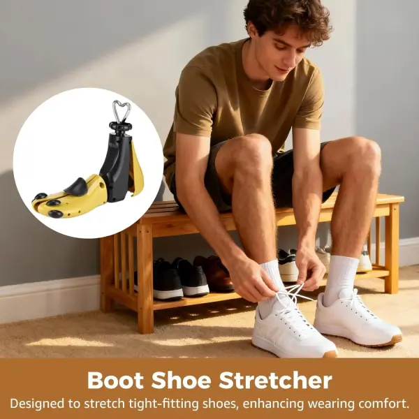 2 Pcs Shoe Stretcher Set for Wide Feet, Adjustable Width and Length Boot Stretcher, Shoe Expander for US Men Size 7-12, US Women Size 8.5-13.5, Includes Expansion Accessories