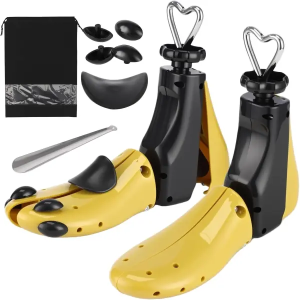 2 Pcs Shoe Stretcher Set for Wide Feet, Adjustable Width and Length Boot Stretcher, Shoe Expander for US Men Size 7-12, US Women Size 8.5-13.5, Includes Expansion Accessories