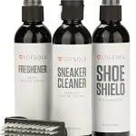 Sof Sole Shoe Care Kit with Cleaner, Shoe Shield Waterproofer and Scrub Brush for Sneakers and Boots