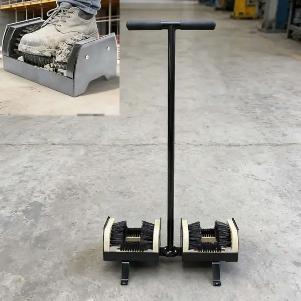 Double Foot Shoe Cleaner - Heavy-Duty Boot Scrubber with Sturdy T-Handle & Anti-Slip Base, Perfect for Mud/Dirt Removal, Ideal for Garden, Farm & Entryway Use