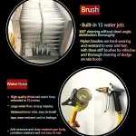 Farm Boot Cleaning Station, Stainless Steel Shoe Scraper Brush with Integrated Water Spray Gun 360 Degree Deep Cleaning Design for Mud Removal Outdoor Farm Garden Livestock Use