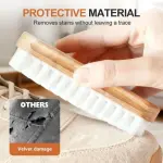 Suede Shoe Brush and Eraser,2 in 1 Scrub Suede Shoe Brush, Rubber Polish Eraser with Soft Plastic Bristles for Nubuck Cleaning (Wood Handle/3pcs)