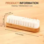 Suede Shoe Brush and Eraser,2 in 1 Scrub Suede Shoe Brush, Rubber Polish Eraser with Soft Plastic Bristles for Nubuck Cleaning (Wood Handle/3pcs)