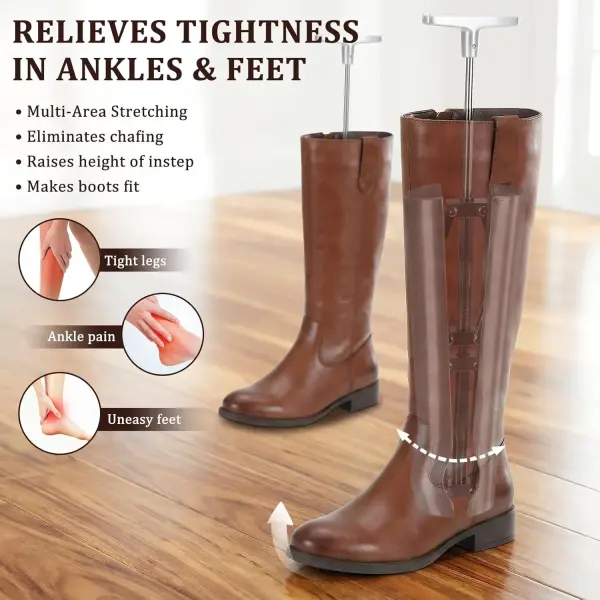Professional Aluminum Boot Stretcher for Women and Men Aluminium Shoe Sretchers Relieves Tightness for Cowboy Tall Leather Western Work Hiking Boots
