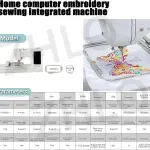 Electric Embroidery Machine, Automatic Sewing Machine Large LCD Touch Screen, Clothing Embroidery Tool with 4" X 4"/4" X 9.2" Embroidery Area and LCD Touch Screen, for Home Clothing
