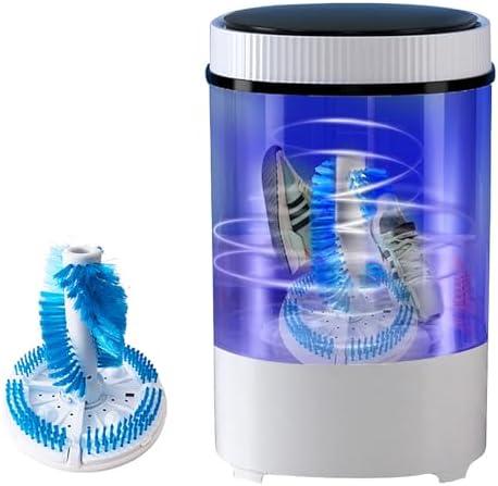Cact Portable Semi-Automatic Shoe Washing Machine, Efficient Household Cleaner with Removable Soft Brush, Ideal for Apartments, Dorms, and RVs - White Shoe Cleaner