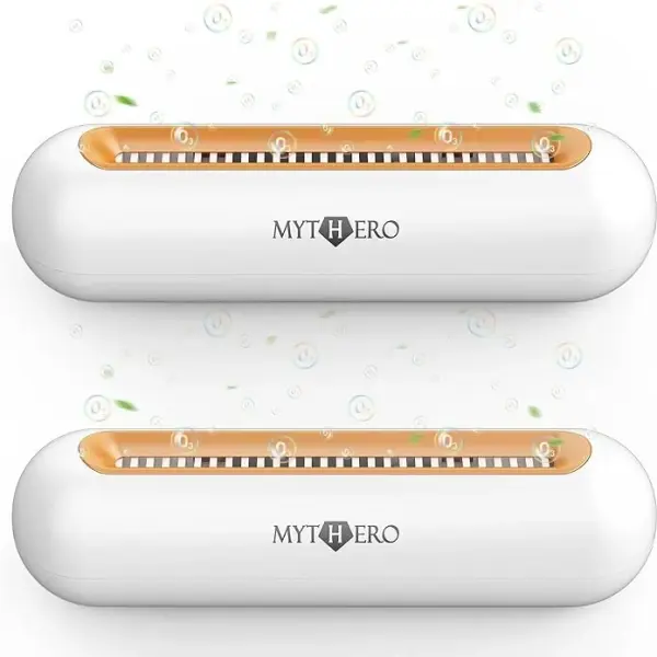 Chemical-Free Shoe Deodorizer for Sneakers, Work Boots & Gym Shoes, Rechargeable & Long-Lasting Shoe Freshener 2-Pack, Ozone Technology Shoe Odor Elimination, No Spray or Powder, Zero Residue