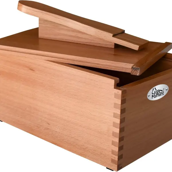 FOOTMATTERS Shoe Shine Valet Box - Hardwood Boot & Shoe Care