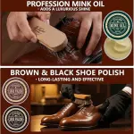 12 PCS Shoe Polish Kit - Horsehair Brushes, Black Brown Neutral Polish,Mink Oil Conditioner for Shoes,Polishing Cloth, Leather Boots Shine Care Kit ﻿Gift for Men Cowboy Husband Dad