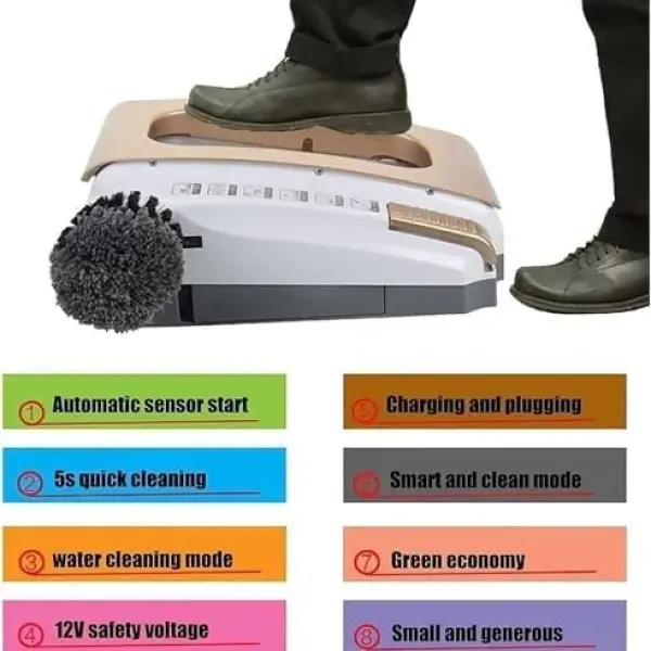 Automatic Electric Shoe Cleaning Brush - Self-Cleaning Boot Scraper with Water Reservoir & Battery | Quick 5-Second Dust Removal | Low Noise Shoe Cleaner (Rojo)