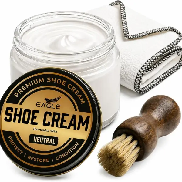 Eagle Shoe Cream Polish Kit – 3 Piece Boot & Shoe Polish with Shoe Cream, Shine Cloth & Applicator