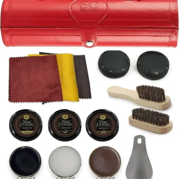 Stone and Clark Original Shoe Polish & Care Kit - Leather Shoe Shine Kit for Men & Women