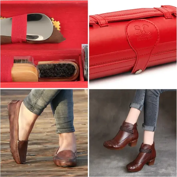 Stone and Clark Original Shoe Polish & Care Kit - Leather Shoe Shine Kit for Men & Women