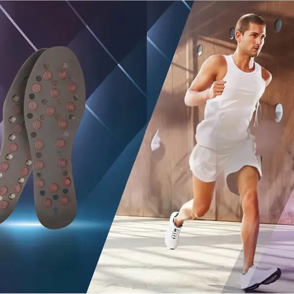 Magnetic Insoles for Men for Nikken Kenko mStrides 20211, Mens Shoe Insoles for Work Boots, Running, Walking, Comfortable Sneaker Magnetic Acupressure Foot Support, Shoe Accessories (Large, 7-12)