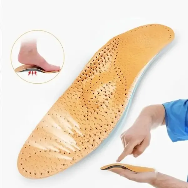 JSEIAJB Leather Orthotic Insole for Flat Feet Support Orthopedic Shoes Sole Insoles for Suitable Men Women