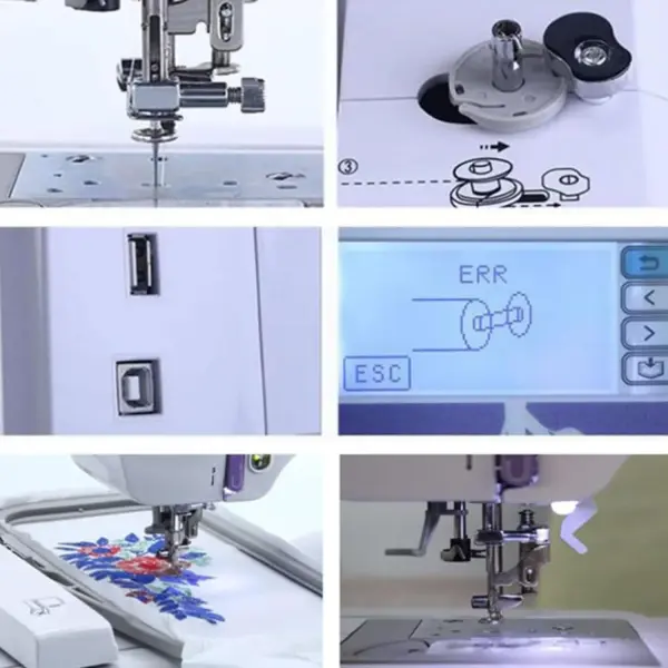 Automatic Sewing Machine Electric Embroidery Machine 96Built-in Designs DIY Embroidery Tool, with 4" x 9.2" Embroidery Area and LCD Touch Screen