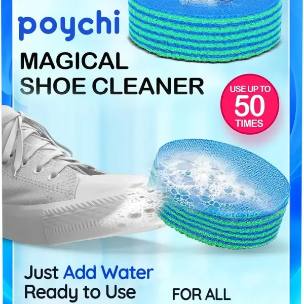 POYCHI Shoe Cleaner Kit – Portable Sneaker Soles Scrubber Rag for Leather, Suede & More