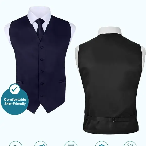 S.H. Churchill & Co. Men's 4 Piece Vest Set, with Bow Tie, Neck Tie & Pocket Hankie