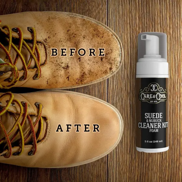 Care & Cool Suede and Nubuck Cleaner Foam Kit (5 oz) - Revitalizes and Refreshes Shoes, Boots, Clothes, and Furniture