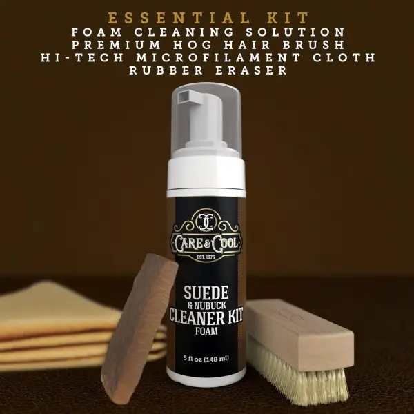 Care & Cool Suede and Nubuck Cleaner Foam Kit (5 oz) - Revitalizes and Refreshes Shoes, Boots, Clothes, and Furniture