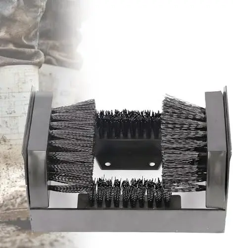 Heavy-Duty Boot Cleaner Brush - Floor-Mount Scraper and Scrubber with Handle for Easy Dirt Removal from Shoes and Boots