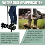 Heavy-Duty Boot Cleaner Brush - Floor-Mount Scraper and Scrubber with Handle for Easy Dirt Removal from Shoes and Boots
