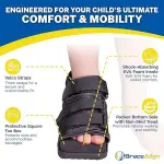 Pediatric Post Op Shoe for Kids – Recovery Shoe for Children with Square Toe, Rocker Sole and Adjustable Straps for After Surgery Protection of Broken Toes or Foot Injuries L3260 (L -