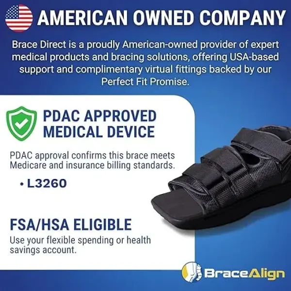 Pediatric Post Op Shoe for Kids – Recovery Shoe for Children with Square Toe, Rocker Sole and Adjustable Straps for After Surgery Protection of Broken Toes or Foot Injuries L3260 (L -