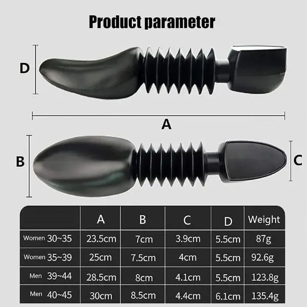 5 Pairs Plastic Spring Shoe Trees, Adjustable Shoe Shaper, Scalable Boot Stretcher for Women Men, Reduce Shoe Wrinkles, Women EU35~39