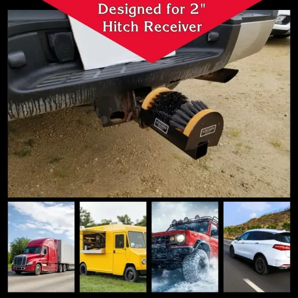SCRUSHER Hitch Mounted Original Boot & Shoe Cleaner for 2" Receiver - Made in America Portable Outdoor Boot Scrubber, Shoe Cleaning Brush - Helps Keep RVs, Trucks, or SUVs Clean All Year Round