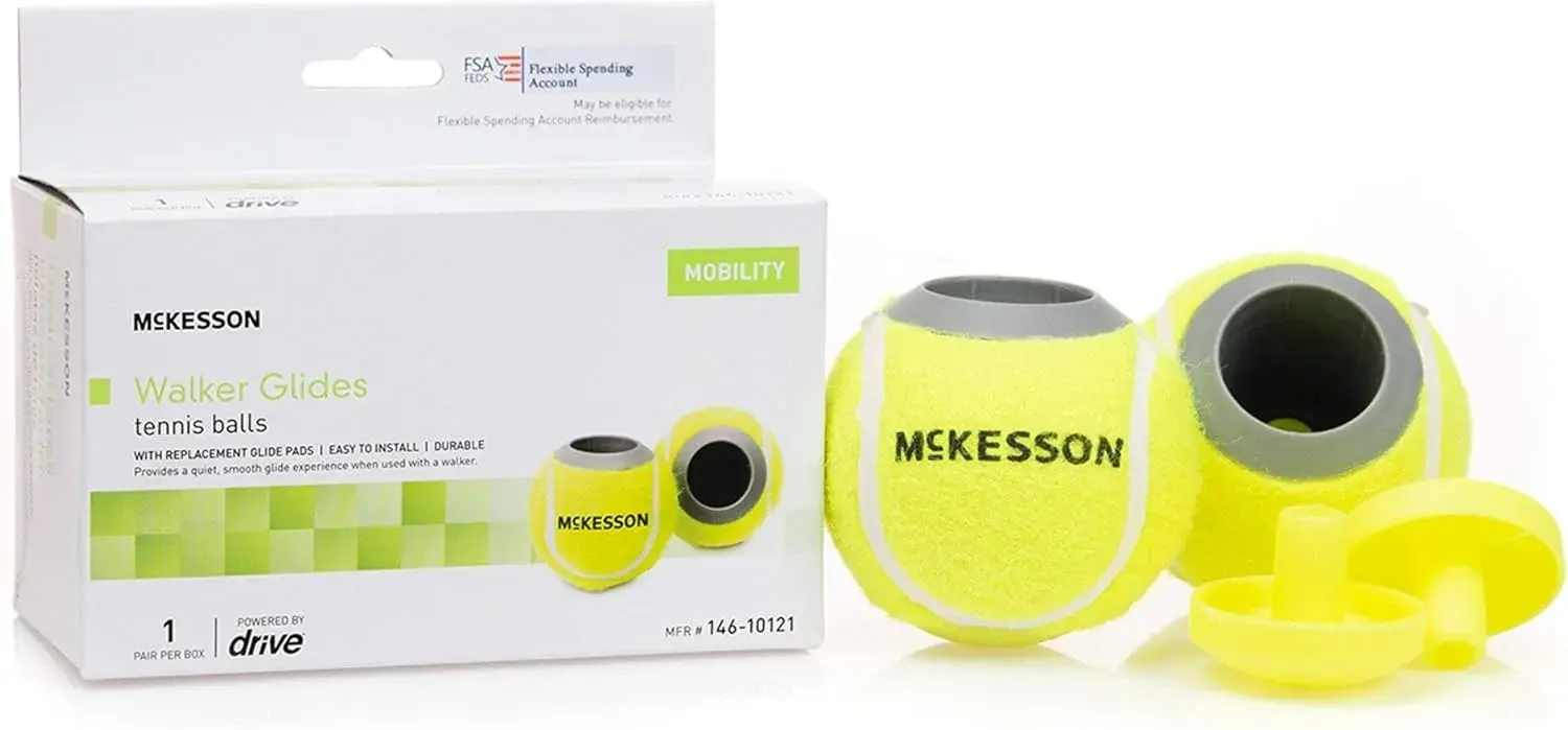 McKesson Walker Glides, Tennis Balls, Replacement Glide Pads, 10 Pairs