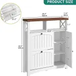 YITAHOME Farmhouse Shoe Cabinet with 2 Flip Drawers, Wood Shoe Rack w/Adjustable Shelves and Open Storage, Rustic Entryway Organizer for Hallway, Foyer, Porch, Living Room, White