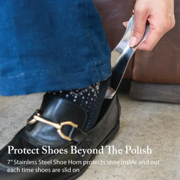 FootFitter Beech Wood Valet Box, Premium Shoe Shine Organizer with Classic Storage for Polish, Brushes, Cloths & Tools