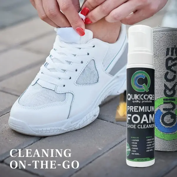 Premium Foam Shoe Cleaner Kit with Brush, Towel, and Protector for Sneakers, Shoes, Leather, Suede, Boots, and White Sole Cleaning, 8 oz