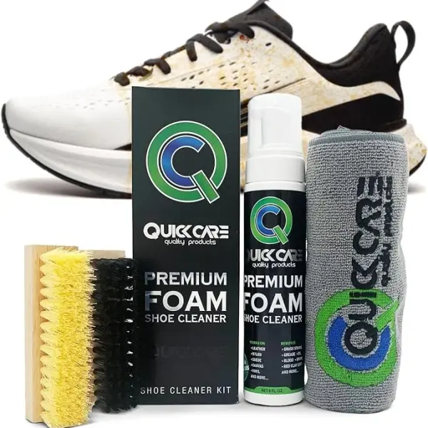 Premium Foam Shoe Cleaner Kit with Brush, Towel, and Protector for Sneakers, Shoes, Leather, Suede, Boots, and White Sole Cleaning, 8 oz