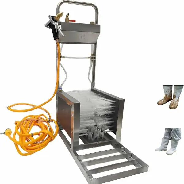 Livestock Farm Boot Washer, Stainless Steel Farm Boot Scrubbers with a Water Gun and a 10-Meter-Long Water Hose, Remove Dust Snow Mud, for Livestock Farm