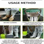 Livestock Farm Boot Washer, Stainless Steel Farm Boot Scrubbers with a Water Gun and a 10-Meter-Long Water Hose, Remove Dust Snow Mud, for Livestock Farm