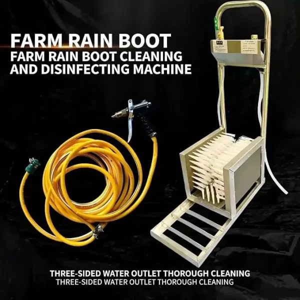 Livestock Farm Boot Washer, Stainless Steel Farm Boot Scrubbers with a Water Gun and a 10-Meter-Long Water Hose, Remove Dust Snow Mud, for Livestock Farm