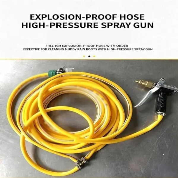 Livestock Farm Boot Washer, Stainless Steel Farm Boot Scrubbers with a Water Gun and a 10-Meter-Long Water Hose, Remove Dust Snow Mud, for Livestock Farm