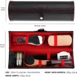 Shoe Shine Kit for Leather Shoes & Boots – 9 Piece Shoe Care Kit for Cleaning, Polishing & Restoration with Horsehair Brush, Shoe Polish, Cloth, Shoehorn & Travel Case for Leather Care
