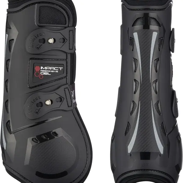 LeMieux Impact Responsive Horse Tendon Boots - Protective Gear and Training Equipment - Equine Boots, Wraps & Accessories - Tendon Protection and Support (Black/Large)