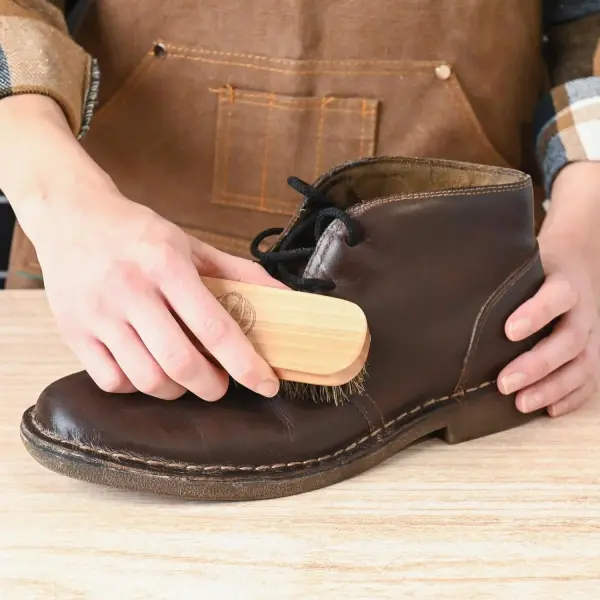 Rhino Wax - Horse Hair Brushes - Ideal for Boot or Shoe Brushes - Soft Non-Scratching Horsehair Bristles - Comfy Hard Wood Handle for Cleaning, Polishing, Shining Leather Boots or Shoes